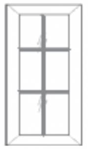 Midtown Grey Glass Door with Mullion, 2 Butt Doors *Cabinet Sold Separately