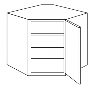 Gramercy White Wall Diagonal Corner Cabinet 27"W 15"D 42"H