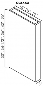 Gramercy White Column Box Base 3"W 34.5"H 24"D