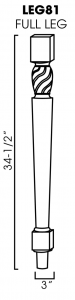 Sienna Rope Decorative Full Leg 3"W 34 1/2"H 3"D
