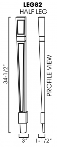 Sienna Rope Decorative Half Leg 3"W 34 1/2"H 1 1/2"D