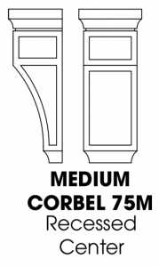 Ice White Shaker Corbel 75M with Recessed Center, Medium