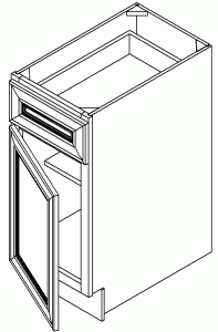 Ebony Shaker Base Cabinet, 12”W x 34 1/2" H x 24" D