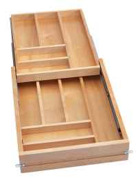 Tiered Double Cutlery Drawer for 18” Cabinet 14 1/4”W x 21”H x 4”D