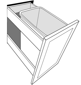 Smoky Gray Waste Basket 15”-1 Insert (Order 1 RV358) 11 1/4”W x 17 1/2”H x 21”D