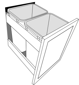 Dove White Shaker Waste Basket 18”-2 Insert (Order 2 RV358) 14 1/4”W x 17 1/2”H x 21”D