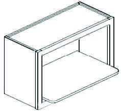 Dove White Shaker Microwave Open Shelf 30”W x 18”H x 17 3/4”D